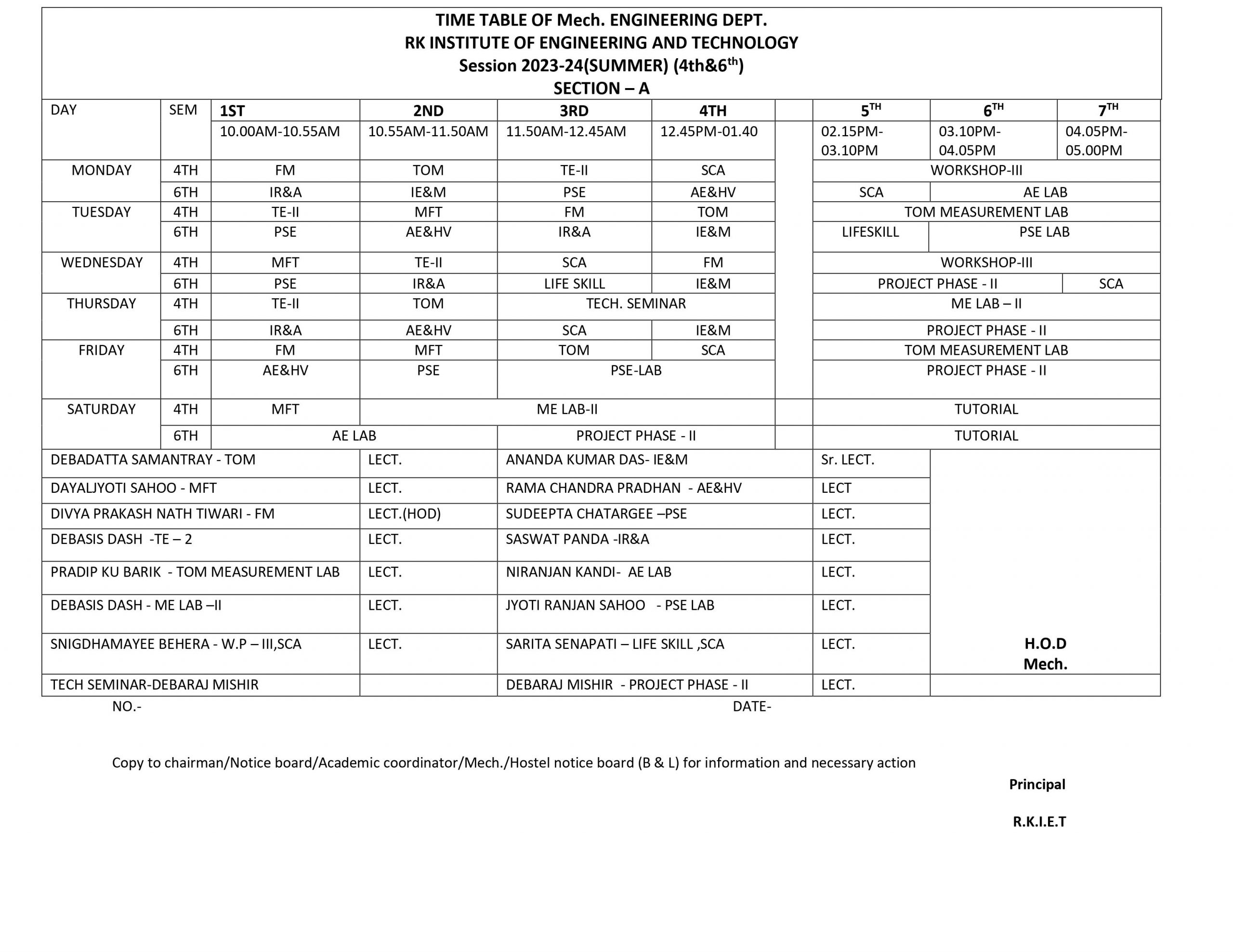 Elect. Time Table 2022-23,4th & 6th -002